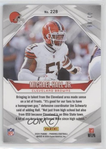 2024 Panini Phoenix Rookies Pink Fade 3/88 Michael Hall Jr #228 Rookie RC 1l2l - Bild 2 von 3