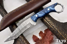 Custom Damascus Steel Tanto Tactical Hunting Knife Handmade,Resin Handle (T139)