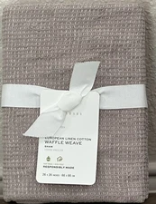 Pottery Barn European Linen Cotton WAFFLE WEAVE Euro Pillow Sham Smoky Quartz
