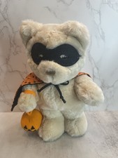 Vtg 1984 Dakin Halloween Bear 10" Plush Trick or Treat Teddy with Pumpkin