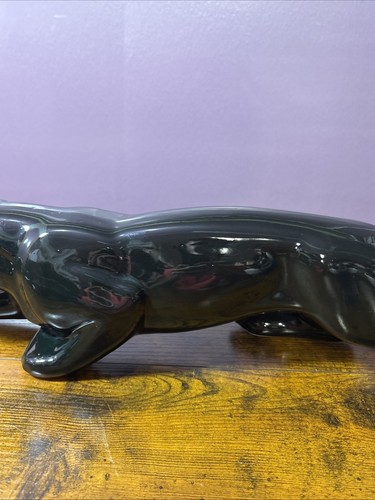 Vintage 1950s Ceramic Stalking Black Panther TV Light Lamp Works 22" Set Of 2 - Picture 16 of 24