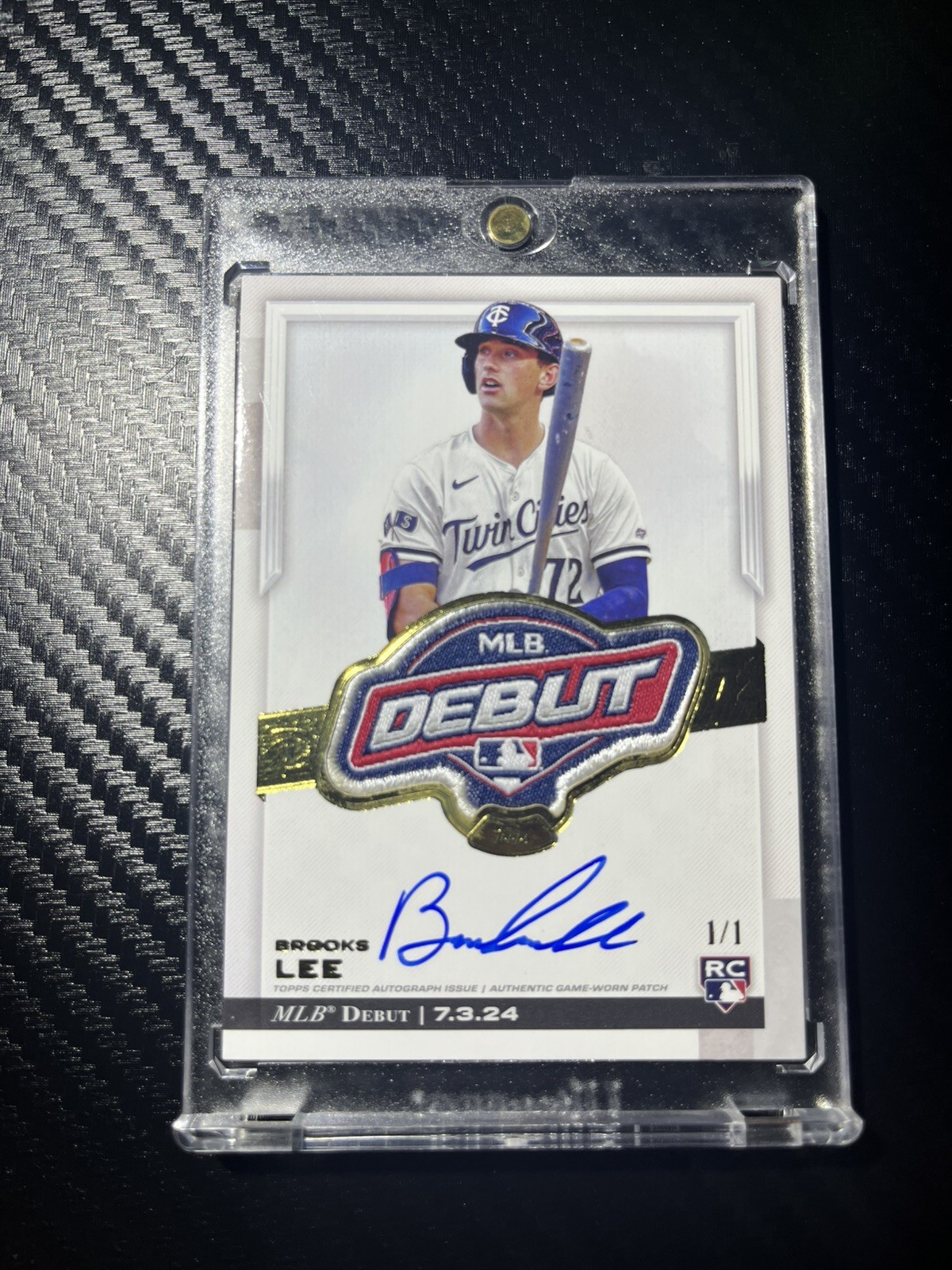 2025 Topps Chrome Update Brooks Lee MLB Rookie Debut Patch Auto RC #1/1