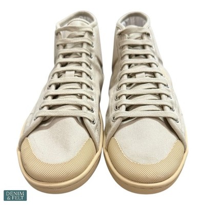 NEW Saint Laurent Court Classic SL/39 Beige Coffee Canvas High-Top Sneakers Luxe Saint Laurent Court Classic SL/39 canvas sneakers Saint Laurent main image 4