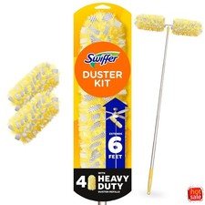 Swiffer Heavy Duty Dusting Kit with 6ft Extendable Handle  4 Refills-2pack