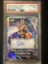 2023 Cosmic Chrome Scoot Henderson Milky Way Marks Auto /75 Rookie PSA 9
