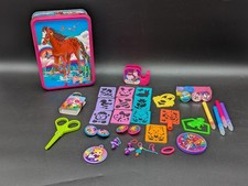 VTG Mix LOT of Lisa Frank in Rainbow Chaser Horse Stationery Collectors Tin