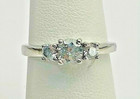 Platinum Ring .75 Carats Three Diamond Band Ring Size 5.75 Prong Set 4.5 Grams