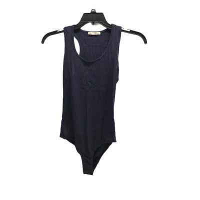 Women's Active Basic Navy  Blue  Bodysuit Size medium Stretch   (3703)