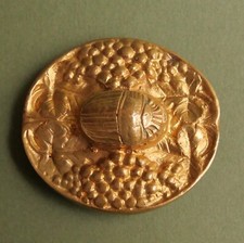 Belt Buckle - Gold Plated - Art Deco - 46 Mm - 20th Century - Bronze
