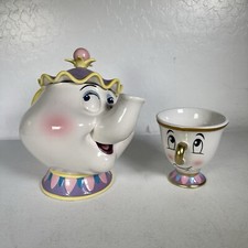 Disney Mrs Potts Beauty  the Beast Ceramic Teapot Music Box  Chip
