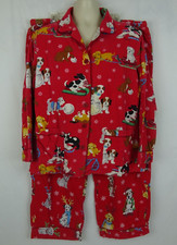 Nick Nora Christmas Dogs Puppies Flannel Pajamas Set XXL Bottom / XL Top