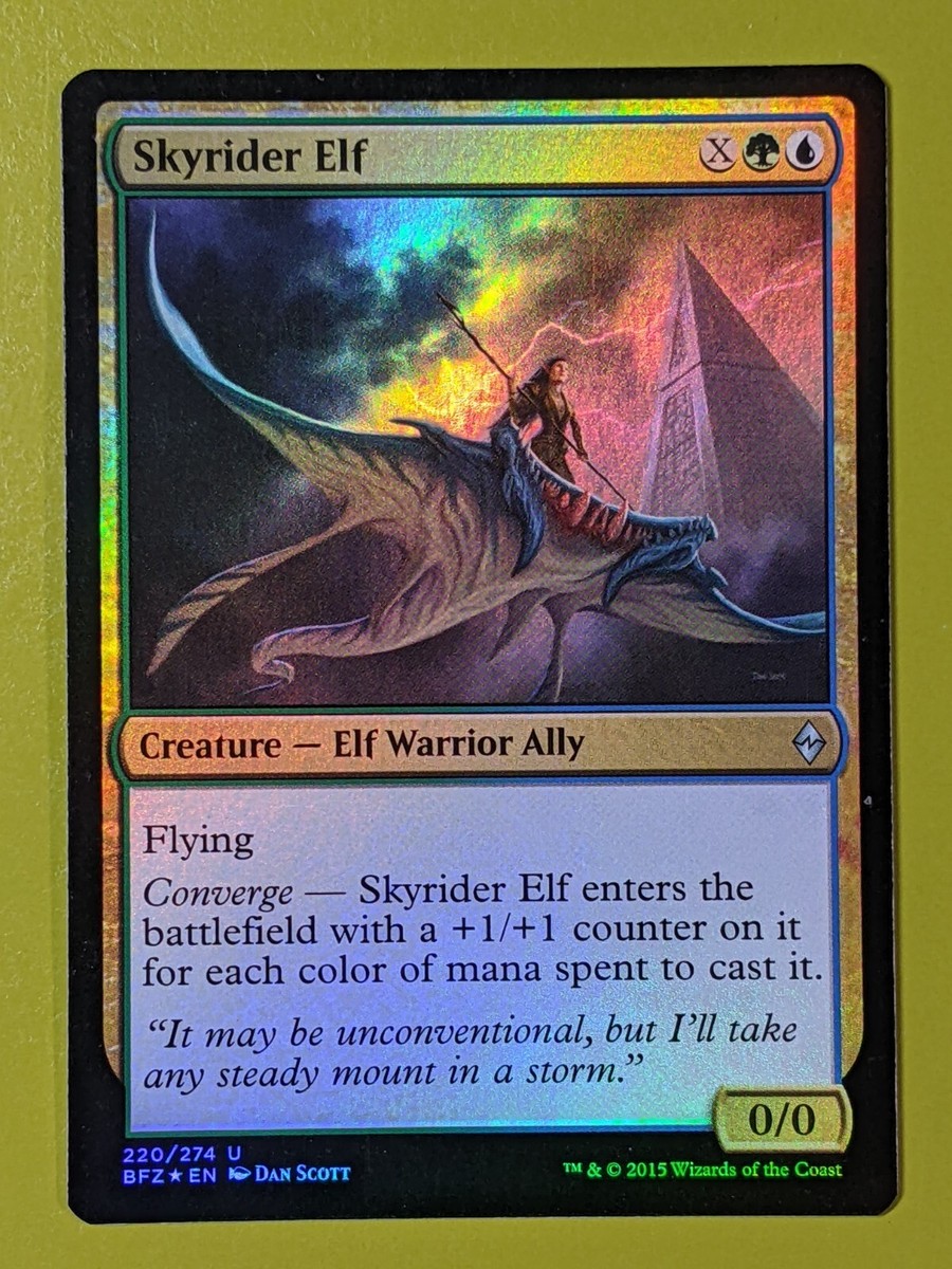 MTG エルフ foil FOIL Skyrider Elf x1 Battle for Zendikar 1x Magic the