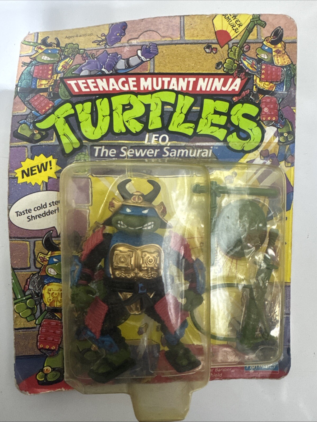 1990 Teenage Mutant Ninja Turtles TMNT Leo The Sewer Samurai Leonardo Figure MOC