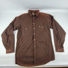 Vintage Ideal Cotton Hunting Fishing Shirt Flannel Mens  Size ML Made USA Brown