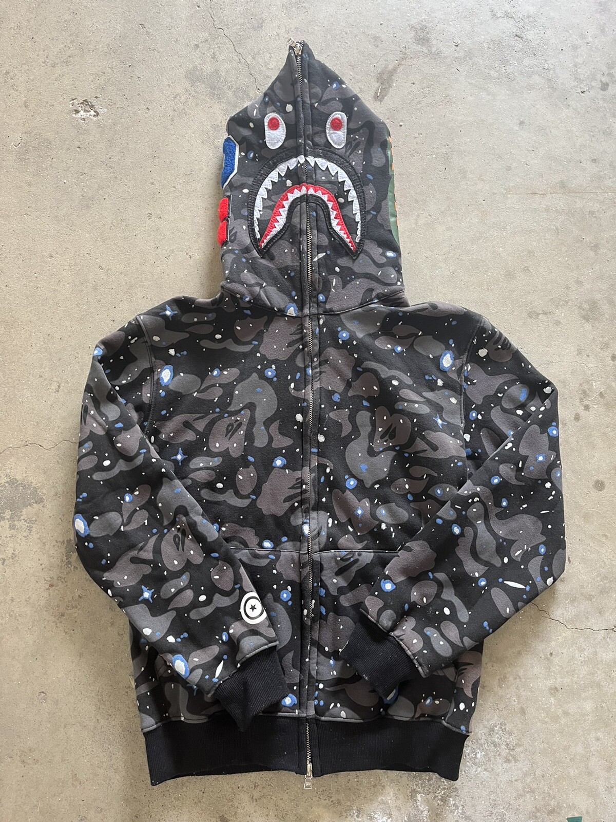 BAPE Space Camo Shark Full Zip Hoodie | Size M | VNDS | eBay