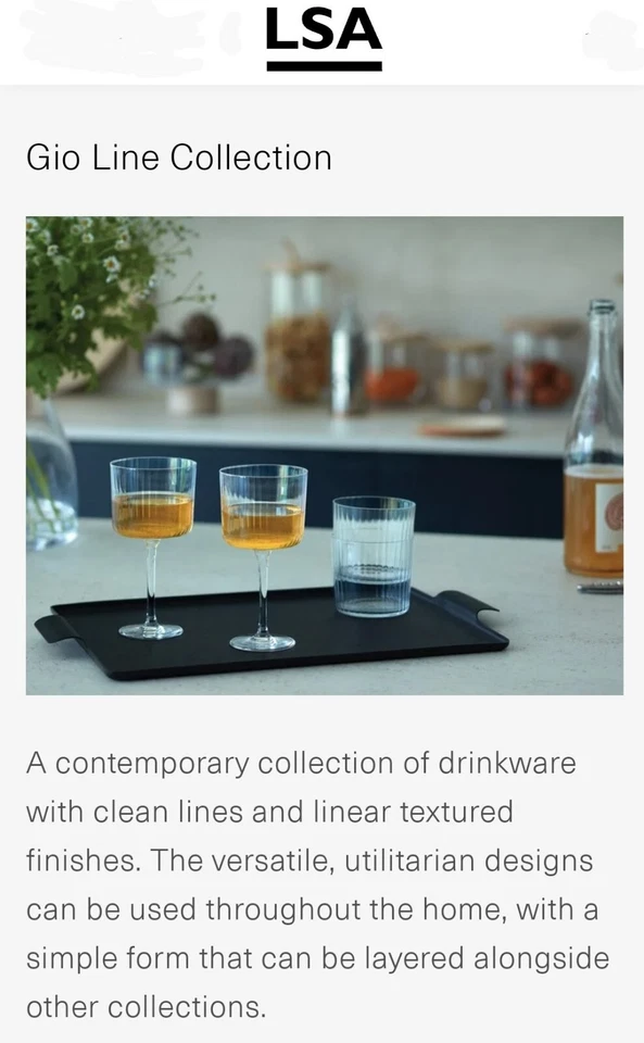 3 copas LSA Gio Line champán 7,5 oz vino GI37 8,75 oz GI36 cupé 8 oz GI38 NUEVO CON ETIQUETAS Foto 3 de 4