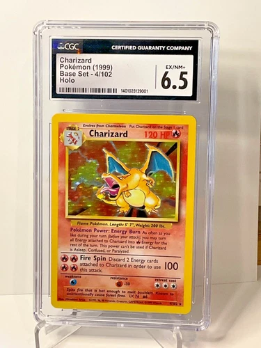 CHARIZARD (1999) 4/102 RARE UNLIMITED BASE SET HOLO CGC 6.5 EX/NM+ POKEMON