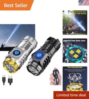German Three-Eyed Monster Mini Flash Super Power Flashlight, Thumb Flashlight...