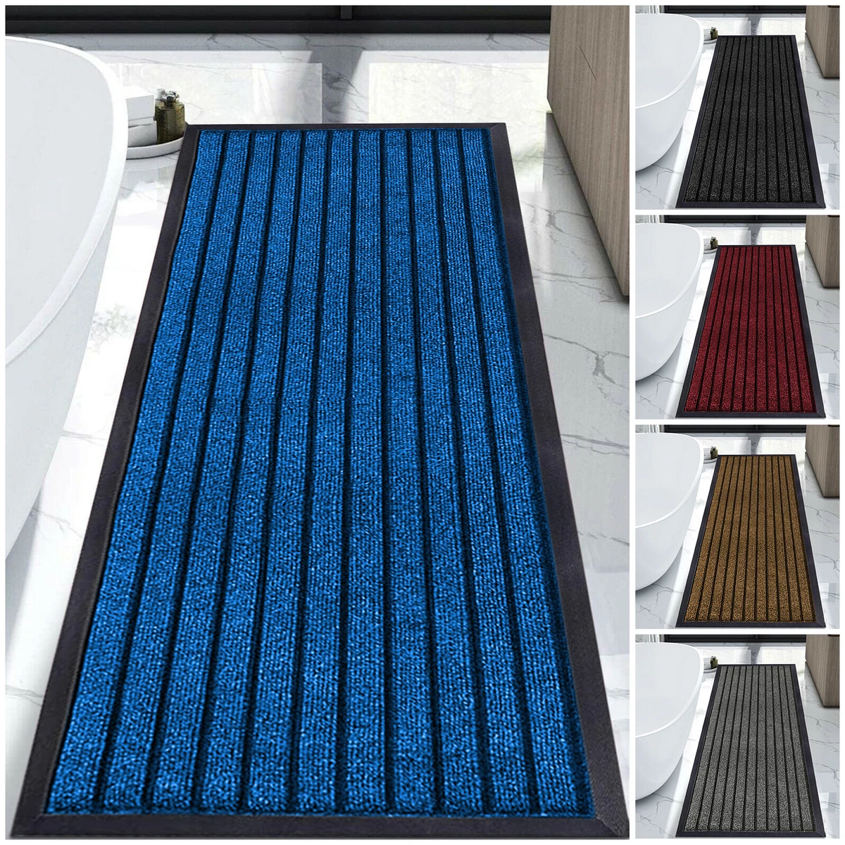 Extra Long Bath Mat Non Slip Washable Water Absorbent Thick Large