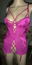 VICTORIA  s SECRET Lingerie Hibiscus   Lace GARTER BUSTIER CORSET Bra Sz-34C