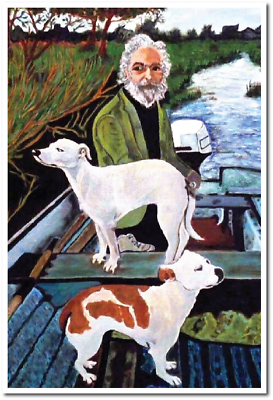 #ad MAN IN BOAT WITH DOGS MOVIE PAINTING GOODFELLAS DECOR ART PRINT POSTER 12X18 $10.95