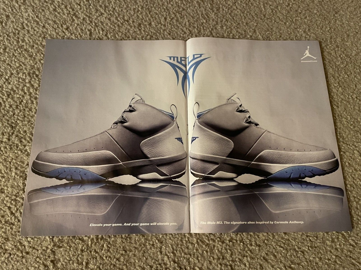Vintage JUMPMAN NIKE AIR JORDAN MELO M3 SHOES Poster Print Ad