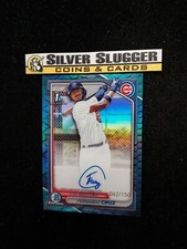 2024 Fernando Cruz 1st Bowman Chrome Auto Blue Reptilian /150 #CPA-FC Cubs SS