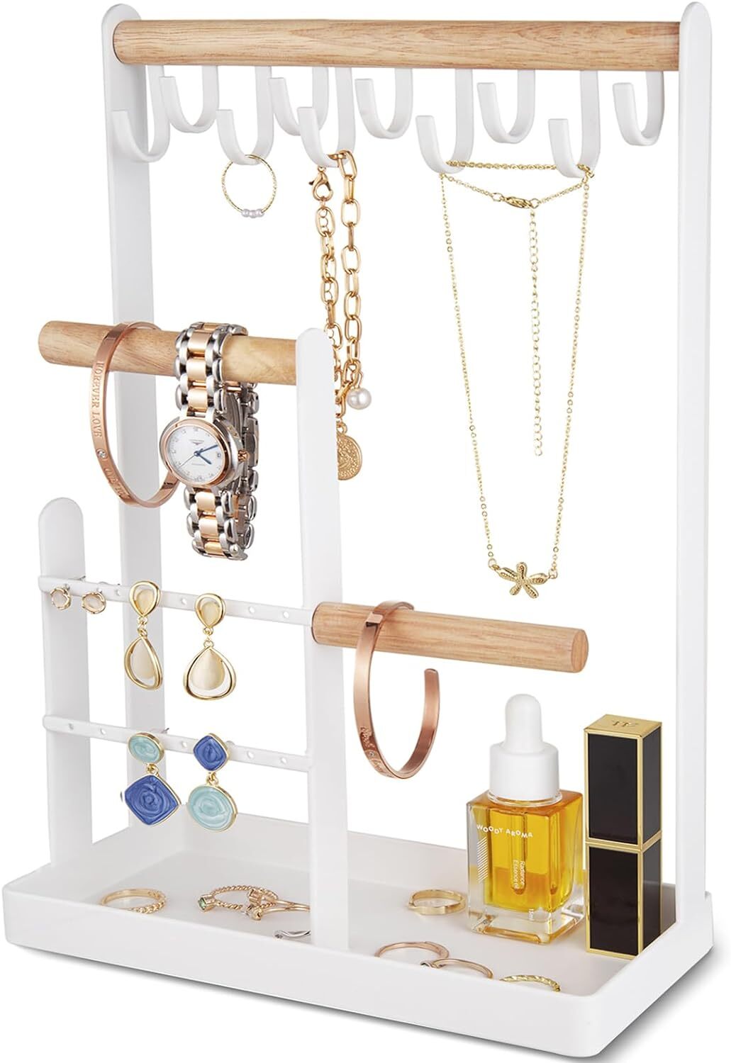 Jewelry Organizer Stand Holder Organizer, 1- White-image