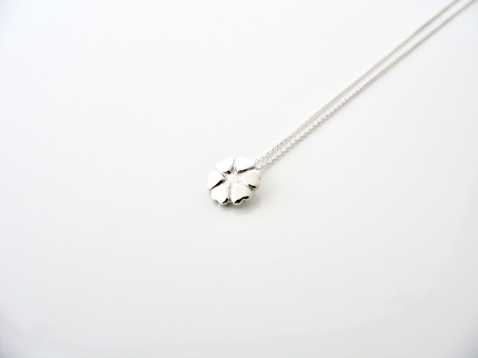 Tiffany & Co Silver Picasso Crown of Hearts Necklace Pendant Charm 19 In Longer