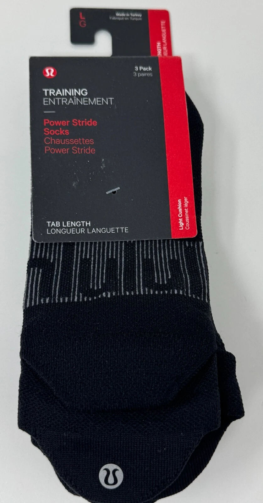 Lululemon Power Stride Tab Socks 3 Pack Men's L Black Workout Gym
Opens in a new window or tab