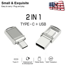 2TB 512GB USB Flash Drive 2IN1 Type-C Memory Stick Storage Thumb U Disk Phone PC