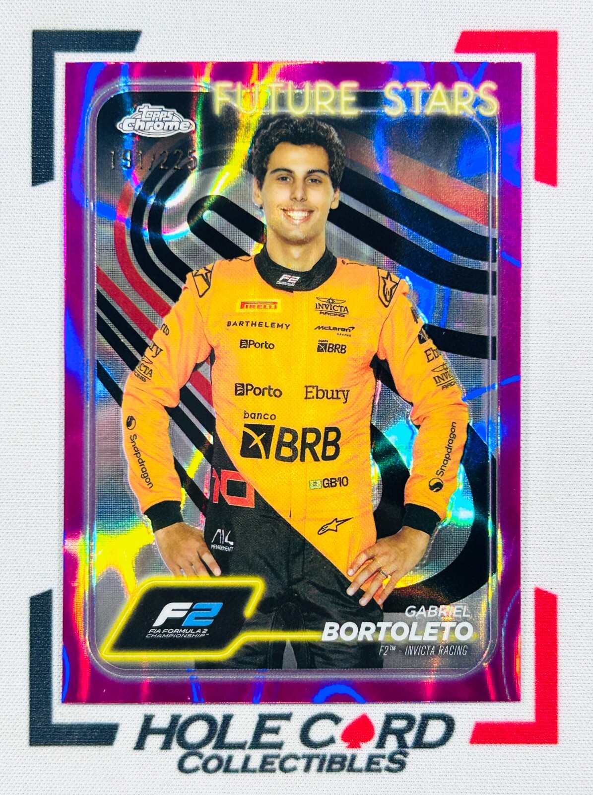 GABRIEL BORTOLETO 2024 Topps Chrome F1 F2 #28 Fuchsia Lava Refractor 191/225