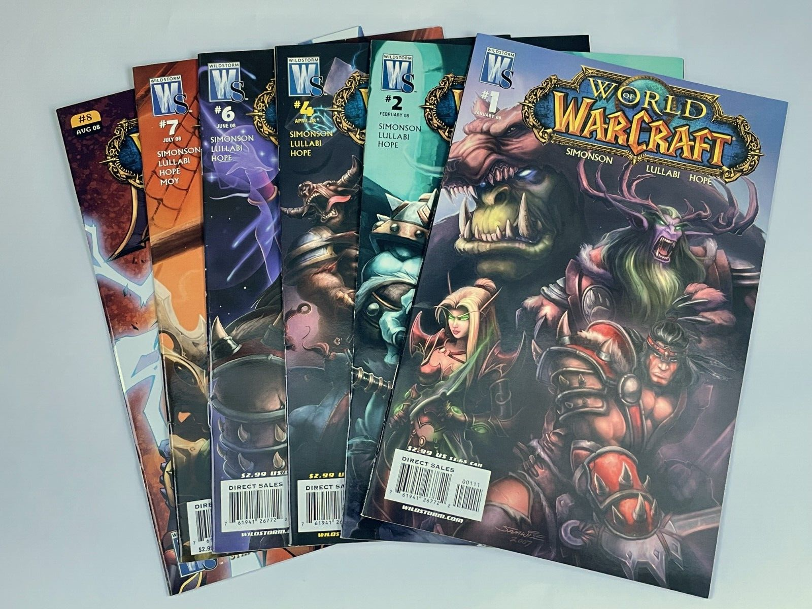 DC Wildstorm Comics WORLD OF WARCRAFT 6 BOOK LOT # 1-8 WALT SIMONSON VF/NM 2007