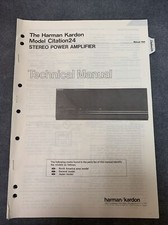Harman Kardon Citation 24 Tech Manual Original w/Schematics, Diagrams, etc