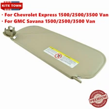 LH Driver Side Beige Vinyl Sun Visor Shade for Chevy & GMC 1500 2500 3500 Van