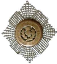 Royal Scots Pouch Badge Cast Bi-Metal 2 Parts Joined 51mm Vintage Rare