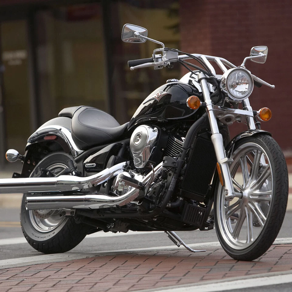 Motorcycle Rear View Mirrors Rectangle Chrome For Kawasaki Vulcan VN 1500 1600 - Image 4 of 4