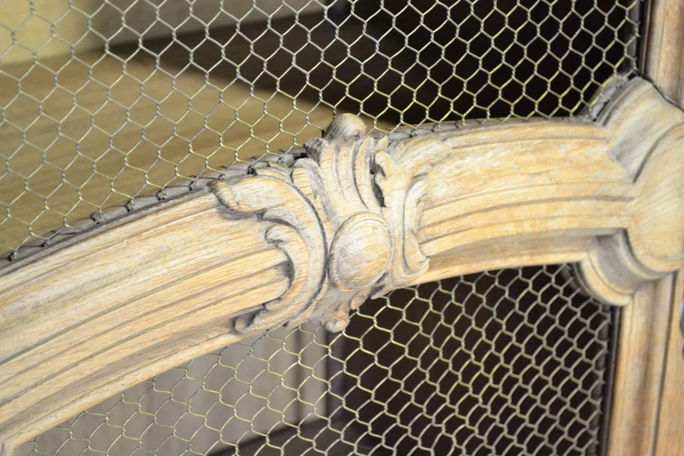 Antiga estante francesa country 4 portas em carvalho 10' de largura - Imagem 4 de 4