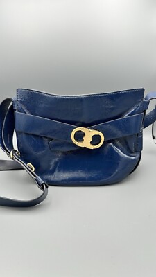TORY BURCH GEMINI LINK CROSSBODY BAG MIDNIGHT SWIM PATENT LEATHER Description!!