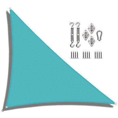 Outdoor Right Triangle Sun Shade Sail Canopy Shelter Garden Yard Cover Turquoise