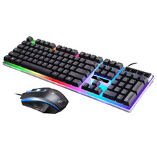 Keyboard and Mouse Combo for Gaming, LED Rainbow Backlit