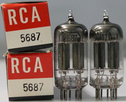 5687 RCA NOS NIB 1950s Long Plate Amplitrex Tested 1MP #3018002 3018010 - Picture 2 of 8