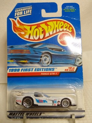 1998 Hot Wheels #657 First Editions 19//40 PANOZ GTR-1 White w//Lace Sp Malaysia