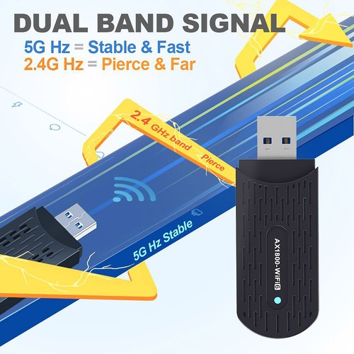 1* AX1800 WiFi 6 USB Adapter 2.4G 5G Dual Band For 4K/Gaming/File Transfer - Afbeelding 6 van 11