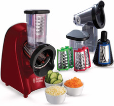 Russell Hobbs Affetta Verdure Elettrico Rosso - 3 Modalità Grattugia - Grossolan