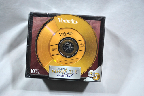 Nuevo y Sellado Verbatim 10pk CD-R VINILO DIGITAL METAL 5 Dorado/5 Platino - Imagen 2 de 6