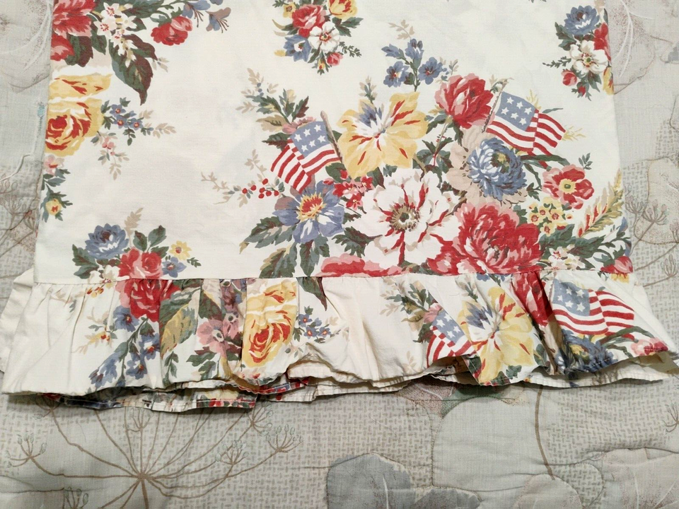Queen Flat Bed Sheet Vintage Retired Ralph Lauren Dylans Grove