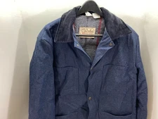 Walls Blizzard Pruf Chore Coat Mens L Blue Denim Snap Blanket Lined Insulated