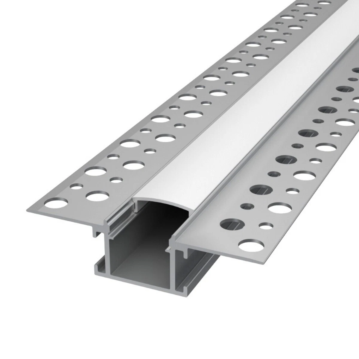 Perfil de aluminio ALFA 2 mt empotrado desaparecido cartón-yeso tira LED + CUBIERTA