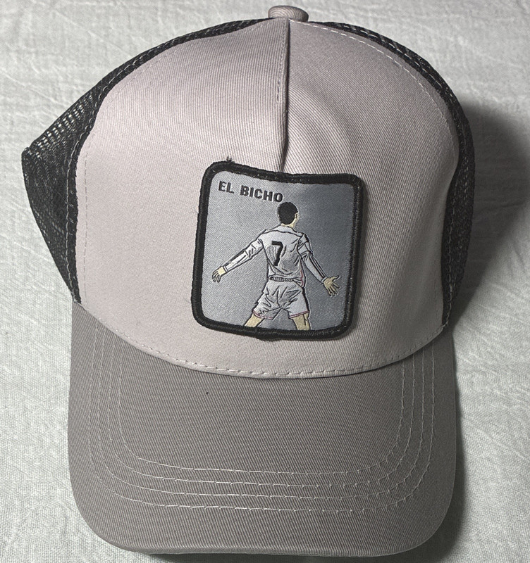 CR7 Gray/Black Trucker Hat "El Bicho" Patch Men Free Shipping 